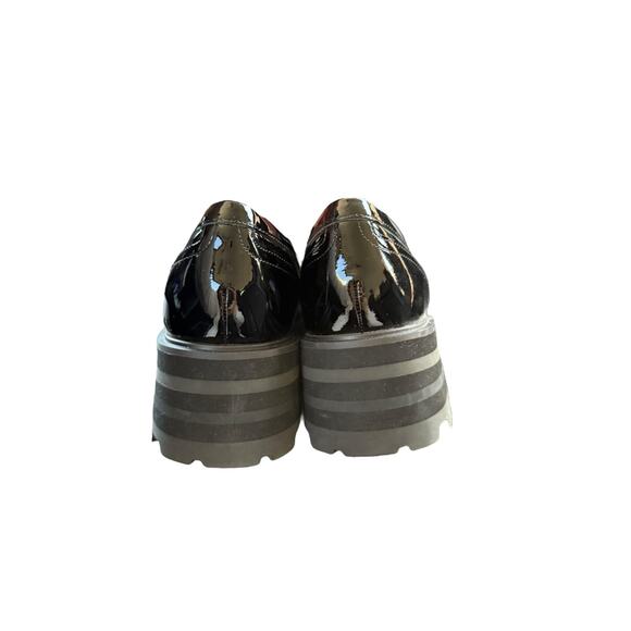 Black Leather Marc Fisher Latika Lug Sole Platform Loafers-9 - Picture 3 of 8